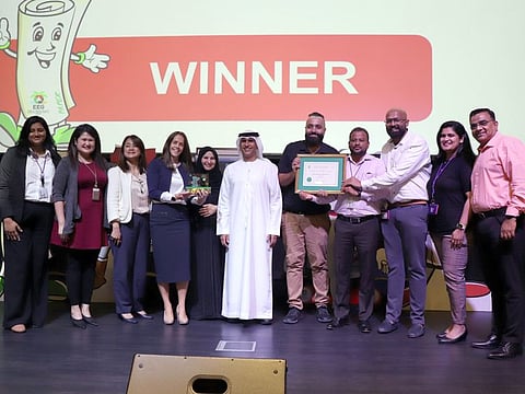Winners of the 27th Annual Emirates Recycling Awards being honoured in Dubai on June 5. 