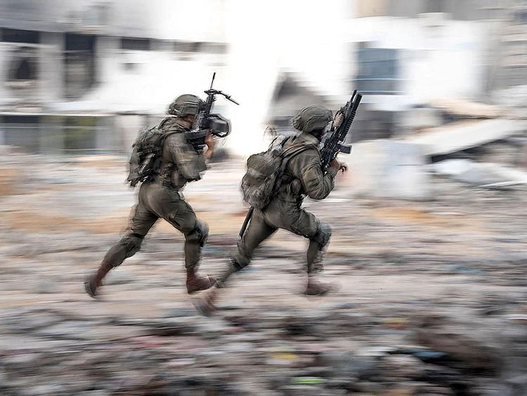 Israeli soldiers during operations in the Gaza Strip amid the ongoing conflict between Israel and the Palestinian militant group Hamas.  