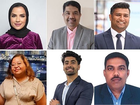 Clockwise from top left: Fanan Smadi, Kishore Dharmarajan, Vasim Salim, Sajith Marakkar, Ahmed Basshar and Ipshita Sharma