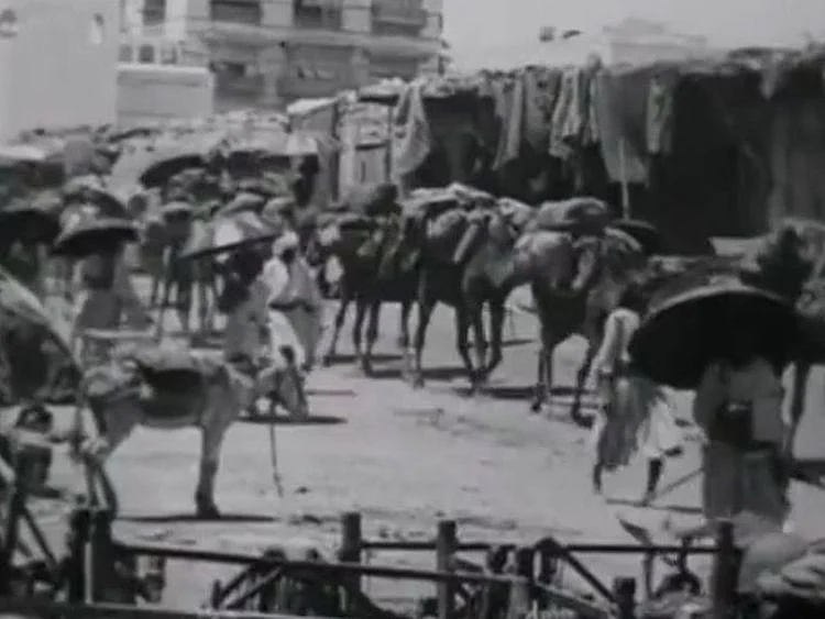  The video, one of the oldest depicting the pilgrimage, shows the faithful journeying to the holy city from Jeddah, where they first arrived by sea, before embarking on a days-long march on camels
