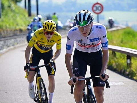 UAE Team Emirates' Tadej Pogacar (right) will renew his rivalry with Team Jumbo–Visma's Jonas Vingegaard during the 111th edition of the Tour de France, to begin later this month.