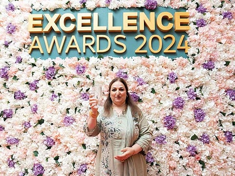 Shahida Jeelani accepted the Excellence in Real Estate – Best Real Estate Broker award on behalf of her daughter, Qurat Ul Ain 