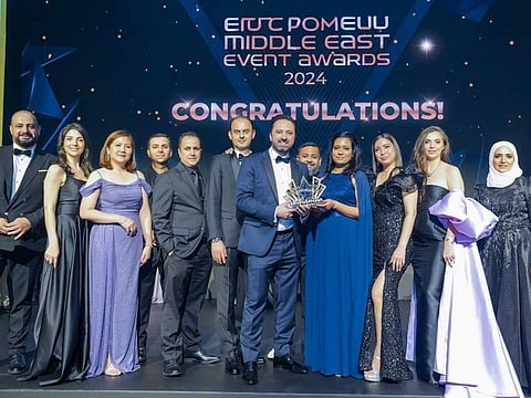 Ziad Ghaloul with Buildup team receiving the award.