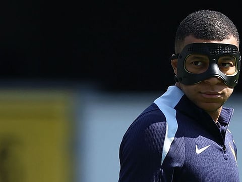 Kylian Mbappe broke his nose in the opening game against Austria