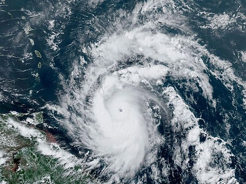 Hurricane Beryl strengthened into an "extremely dangerous" Category 4 storm Sunday as it threatened the southeast Caribbean with potentially life-threatening winds and storm surge.