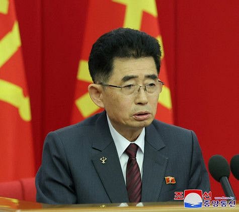 A North Korean official is seen wearing a pin featuring the portrait of North Korean leader Kim Jong-un during a key meeting of the country's ruling party in Pyongyang, North Korea, June 28, 2024 in this photo released by the North's official Korean Central News Agency.    KCNA via REUTERS    ATTENTION EDITORS - THIS IMAGE WAS PROVIDED BY A THIRD PARTY. REUTERS IS UNABLE TO INDEPENDENTLY VERIFY THIS IMAGE. NO THIRD PARTY SALES. SOUTH KOREA OUT. NO COMMERCIAL OR EDITORIAL SALES IN SOUTH KOREA.