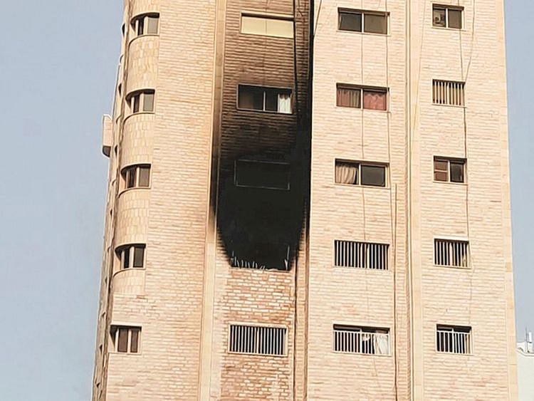 The fire damaged the interior and the front of the apartment. 