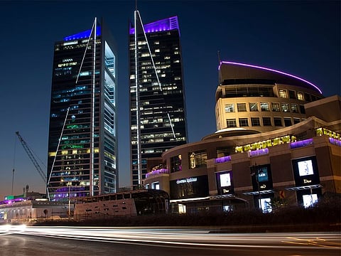 Olaya Towers and centria mall, view from Tahlia St, in Riyadh, Saudi Arabia.
