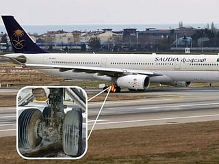 Saudi jet’s landing gear catches fire during touchdown at Peshawar airport in Pakistan, no injuries