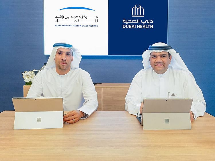 The-agreement-was-signed-by-Salem-Humaid-AlMarri,-Director-General,-MBRSC,-and-Dr-Amer-Sharif,-CEO,-Dubai-Health,-at-the-Centre’s-headquarters-recently-1720701169174