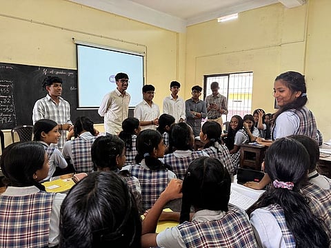 Dubai-based students during interaction as part of the School4School volunteering programme 