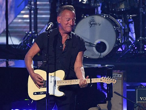 Musician Bruce Springsteen performs during the 37th Annual Rock and Roll Hall of Fame Induction Ceremony at the Microsoft Theatre on November 5, 2022, in Los Angeles, California. 
