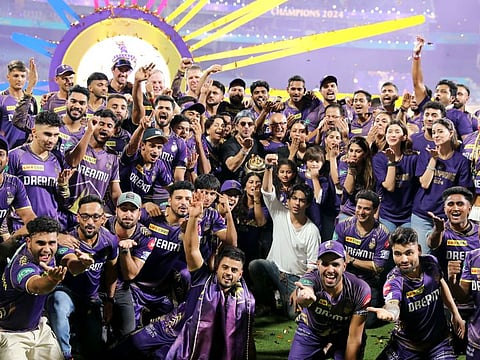 Kolkata Knight Riders team members with the Indian Premier League 2024 trophy in May. The cash-rich T20 IPL, a multi-million dollars spectacle underpinned by the mass enthusiasm for cricket in India has changed the sport’s global landscape.
