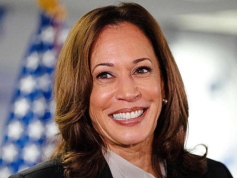 US Vice President and Democratic presidential candidate Kamala Harris speaks at her campaign headquarters in Wilmington, Delaware, on July 22, 2024. 