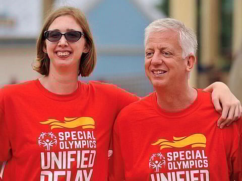 Morgan with her father, Gordon Hartman