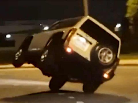 Dubai Police have arrested a young driver who posts videos on social medial performing dangerous stunts.
