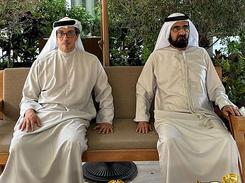 His Highness Sheikh Mohammed bin Rashid Al Maktoum, Vice-President and Prime Minister of the UAE and Ruler of Dubai, on Tuesday received Sheikh Mansour bin Zayed Al Nahyan, Vice-President, Deputy Prime Minister and Chairman of the Presidential Court.