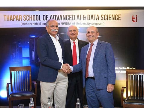 From left to right: Padmakumar Nair, Director TIET, Shri R R Vederah, Chairman, Board of Governors, Vishal Dhupar, Managing Director, Asia South, Nvidia