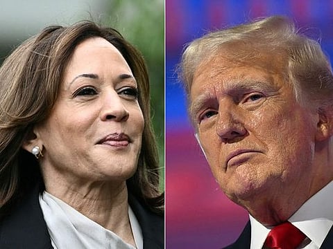(FILES) (COMBO) This combination of pictures shows US Vice President Kamala Harris and former US President and 2024 Republican presidential candidate Donald Trump 