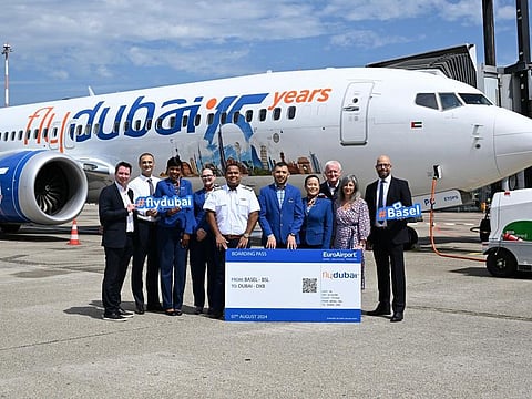 The inaugural flight touched down at EuroAirport Basel-Mulhouse-Freiburg (BSL) and was met with a traditional water cannon salute.
