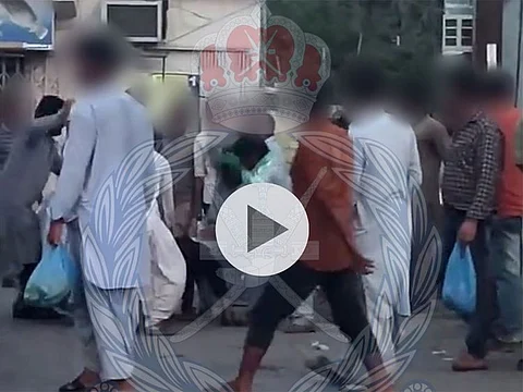 Police arrest group after social media video shows mass brawl in Oman market.