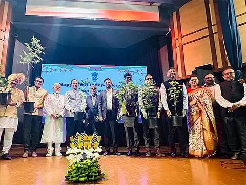 The Indian Ambassador to the UAE Sunjay Sudhir inaugurated a tree plantation ceremony at Indian Embassy in Abu Dhabi to commemorate the 78th Indian Independence Day