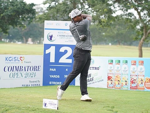 Rayhan Thomas in action during the third round