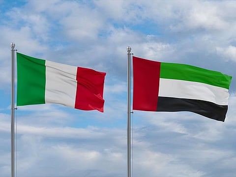 UAE and Italy flags