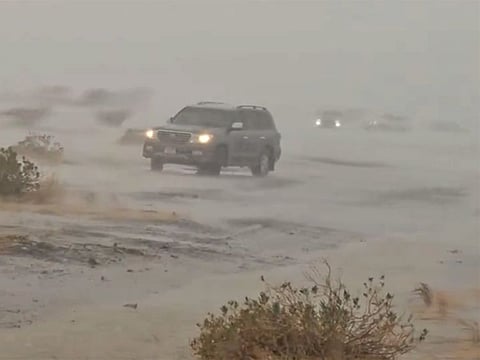 Heavy rain with hail has been observed in Mleiha, Al Fayyah, and Fali in the central region of Sharjah.