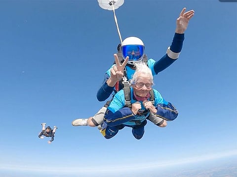   "If an 85-year-old man can do it, so can I," Manette Baillie said.