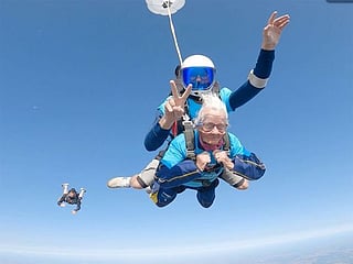 102-year-old woman becomes UK's oldest skydiver