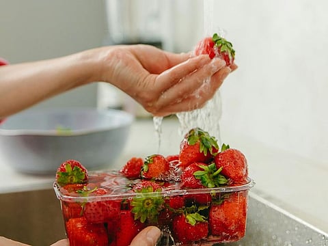 Before you start washing your fruits and vegetables, make sure everything is clean. Wash your hands thoroughly with soap and water, and clean your utensils, sink, and cutting board to prevent cross-contamination.