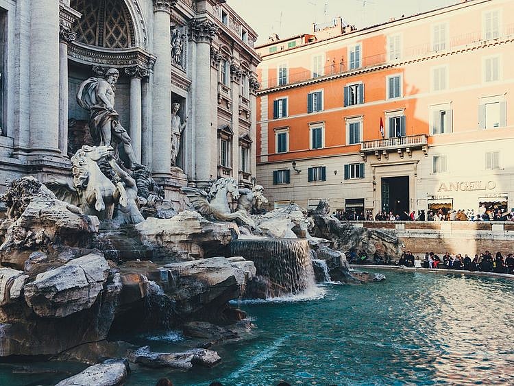 The Trevi fountain, in Rome.