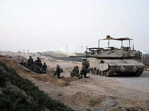 Israeli military operates along the Philadelphi Corridor on the Gaza-Egypt border in August 2024.  Egypt has said it will not accept the continued presence of Israeli forces along its border with the Gaza Strip. Cairo, a key mediator in efforts to secure a ceasefire between Israel and Hamas in Gaza, “reiterated to all parties that it will not accept any Israeli presence” along the strategic Philadelphi Corridor, Al Qahera News said last week, citing a high-level source.