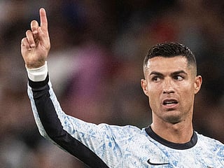 Portugal's forward Cristiano Ronaldo gestures during the Uefa Nations League group A football match against Croatia at the Luz stadium in Lisbon on September 5, 2024.