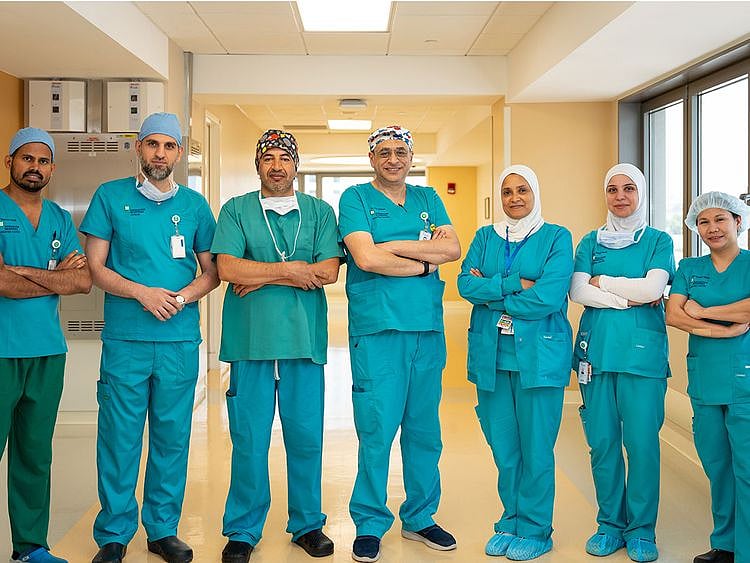 Dr Ahmad Alsweed, Consultant Paediatric Surgeon, along with Dr Ahmad Abdulaziz, Paediatric Anesthesiologist, Dr Mehran Karimi, Paediatric Oncologist, and team at American Hospital Dubai, performed a three-hour procedure on a four-year-old child to remove a large tumour from the thoracic region