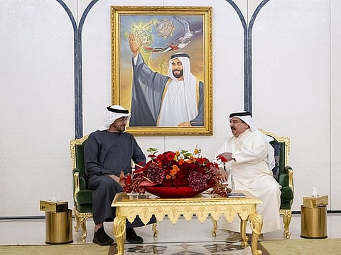 Mohamed bin Zayed Al Nahyan with King Hamad bin Isa Al Khalifa. 