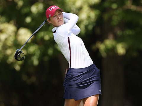 Nelly Korda practices ahead of the Solheim Cup