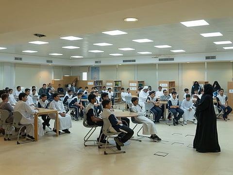 Officials from the Abu Dhabi City Municipality visit schools as part of the awareness campaign against graffiti