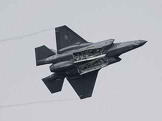 Dozens of Israeli fighter jets reportedly flew as far as Iran’s border Monday in a large-scale operation intended to project military power and deter Tehran, Axios reported Wednesday, citing Israeli and US officials. Photo shows an F-35 multirole combat aircraft. File photo taken on September 6, 2024. 