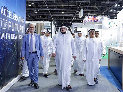 Sheikh Ahmed bin Mohammed bin Rashid Al Maktoum, Second Deputy Ruler of Dubai, tours the exhibition at Dubai World Trade Centre on Monday