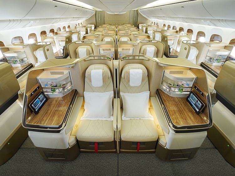 Emirates Boeing 777 features 38 or 40  Business class seats
