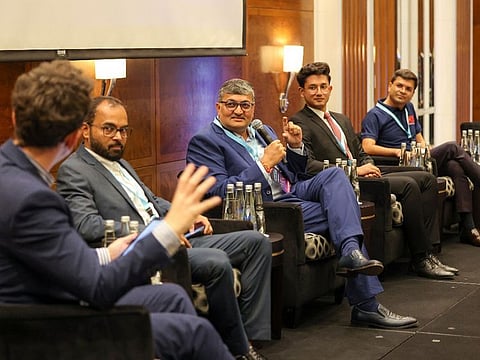 From left: Moderator Lachlan Kitchen; Nandaraja Shetty, Deputy General Manager, UAE, Tally Solutions; Nirav Shah, Director, Fame Advisory; Jaison Mandapathil, Manager – Compliance & Assurance, Hussain Al Shemsi Chartered Accountants; and Sheetal Soni, Partner, MICS International DMCC during the panel discussion on UAE's Competitive Advantage with Corporate Tax at the UAE Growth and Investment Forum organised by Gulf News