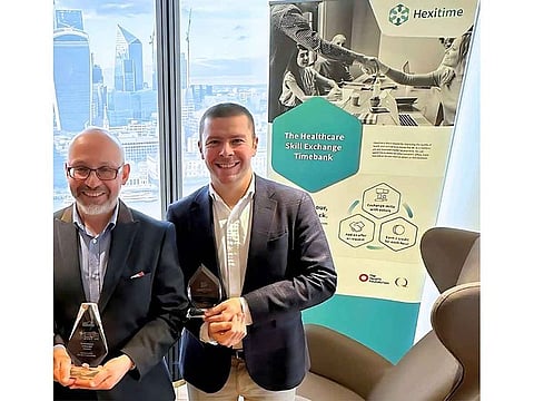 Dr Hesham Abdalla (left), Co-founder of Hexitime and Former Consultant Paediatrician at Oxford University Hospitals, John Lodge, Co-founder of Hexitime and former NHS Director.