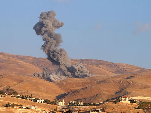 Smoke billows from the site of an Israeli airstrike on the eastern areas of Baalbeck in the Bekaa valley on September 23, 2024. 