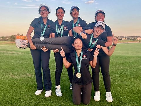 The UAE delegation celebrate their success