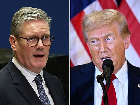 UK Prime Minister Keir Starmer, speaking during the UNGA, and Former US President and Republican presidential candidate Donald Trump delivers remarks to the press at Trump Tower. 