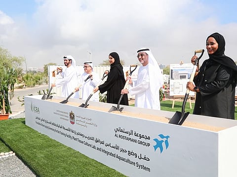 Officials at the groundbreaking ceremony of the International Centre for Biosaline Agriculture (ICBA) in Dubai