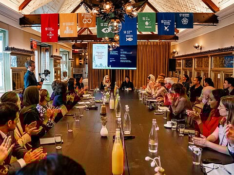 The discussion “Safeguarding the next generation in a changing climate” was hosted by Reem Al Hashimy, UAE Minister of State for International Cooperation and Chair of the WED Initiative, with support from Mohamed Hamad Almazrouei, Head of Cognitive Solutions at the Abu Dhabi Early Childhood Authority