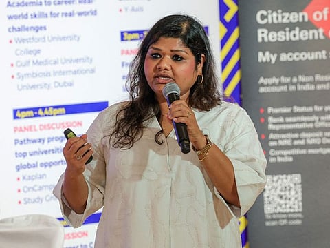 Nema Reshamvala, Student Recruitment Advisor at Y-Axis, makes a presentation on the topic Education in Canada: University of Windsor, on the concluding day of GN Edufair Oct 2024 edition